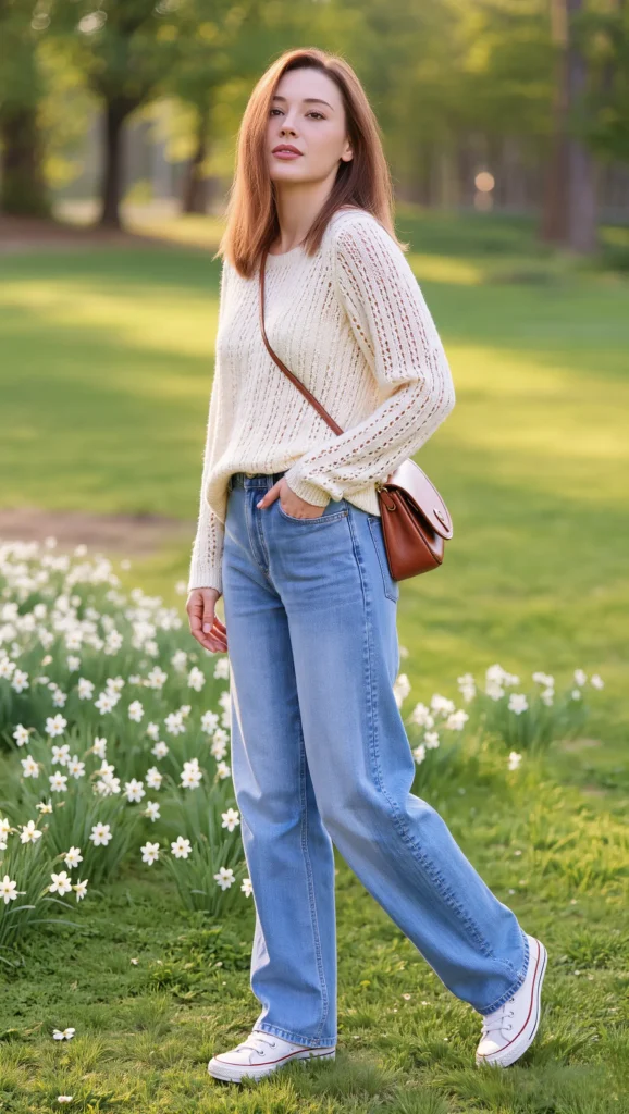 22 Spring Denim Outfits for 2026 You’ll Want to Save 18 Relaxed Fit Jeans with a Lightweight Sweater