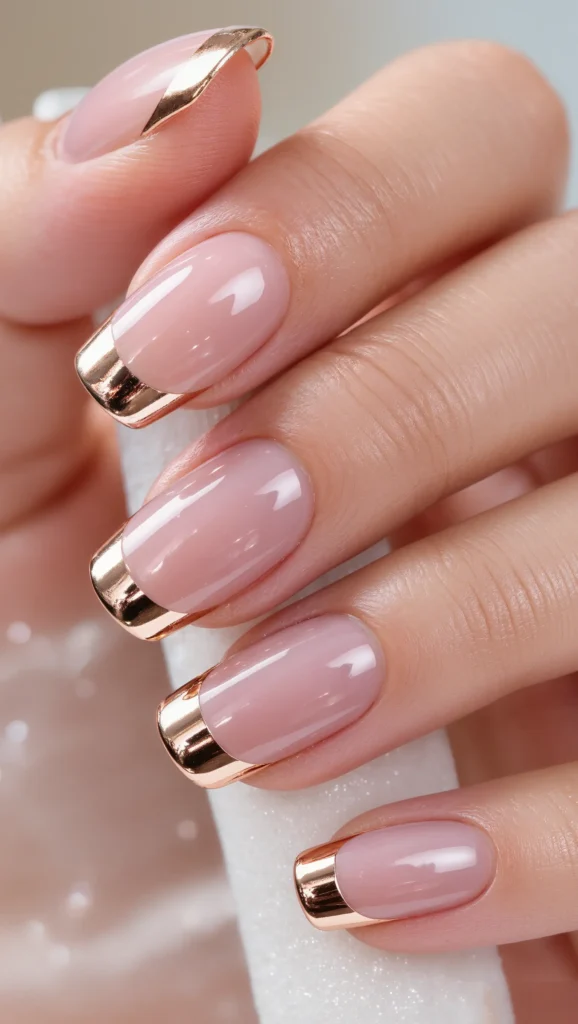 Rose Gold French Tips