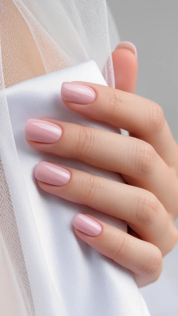 21 Wedding Nails 2026: Elegant & Trendy Bridal Nail Ideas 10 Short Bridal Nails with Clean, Timeless Finish