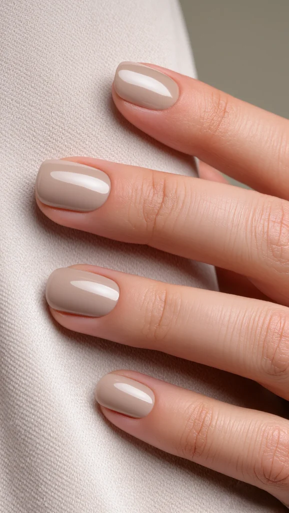 Short Fall Nails in Warm Neutral Tones