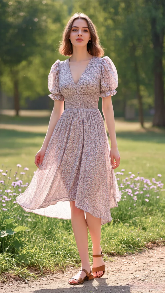 22 Floral Spring Outfit Ideas for 2026: Romantic & Chic 12 Small-Print Floral Dress for Casual Days
