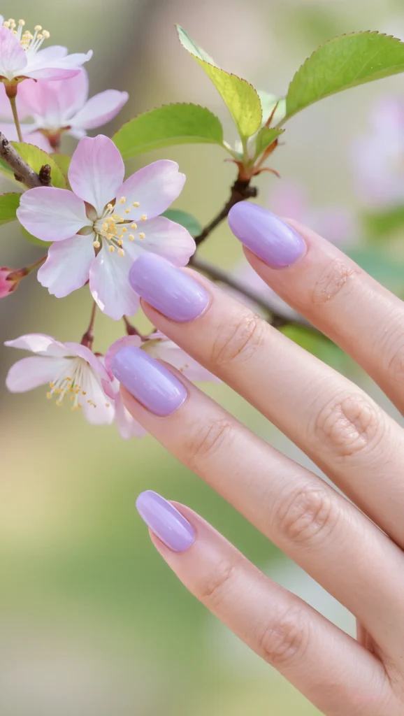 Soft Lavender Nails with Elegant Shape