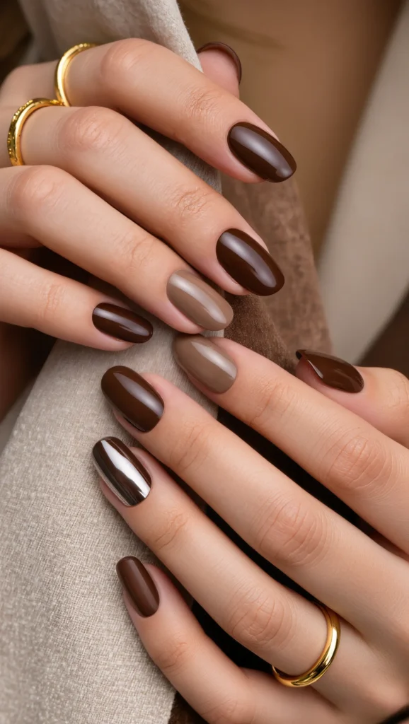 Soft Mocha Nails with Timeless Appeal