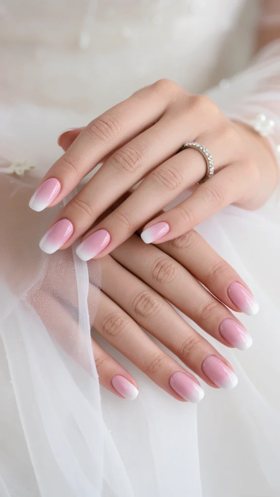Soft Ombre Bridal Nails