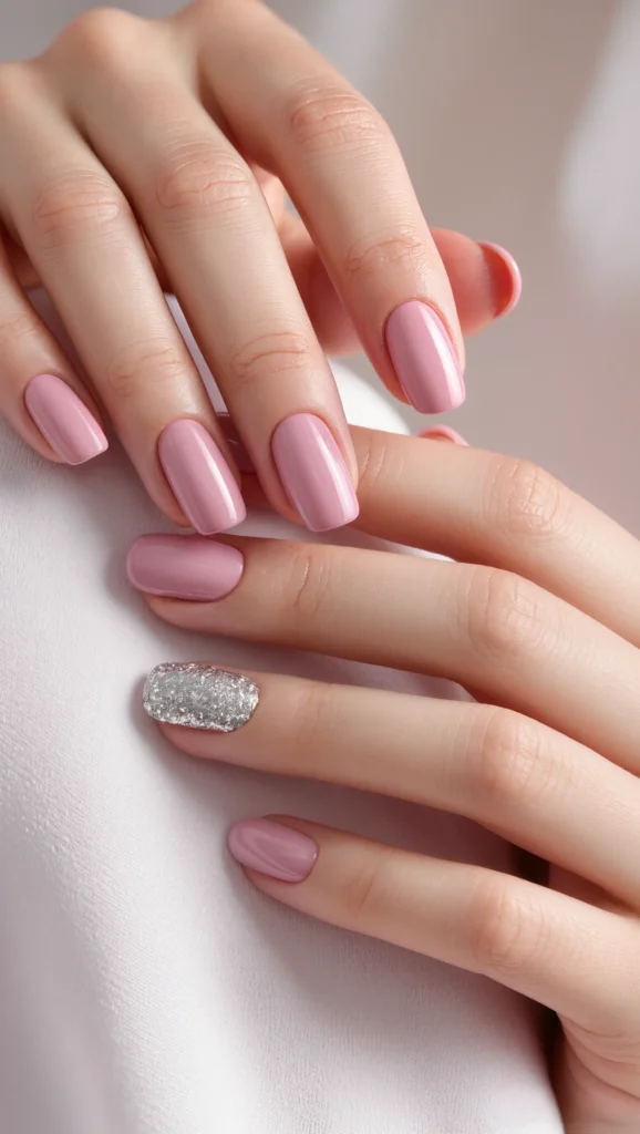 Soft Pink + Accent Nail