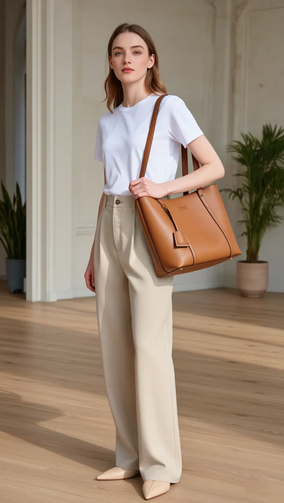 23 Chic Minimal Spring Outfits for 2026: The Beauty of Less 23 Structured Tote + Simple Outfit Base