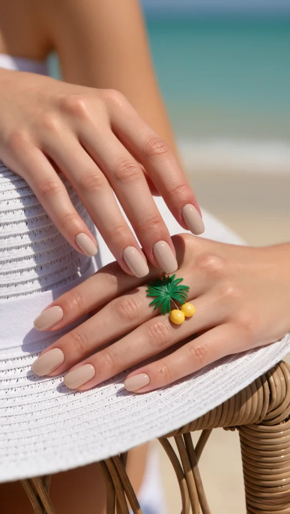 Tropical-Inspired Nail Art with Minimal Design