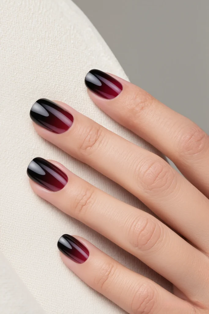 Burgundy to Black Ombre