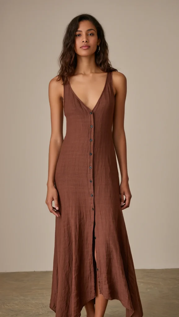 23 Flowy & Feminine Maxi Dress Looks for Spring 2026 17 Chocolate Brown Linen