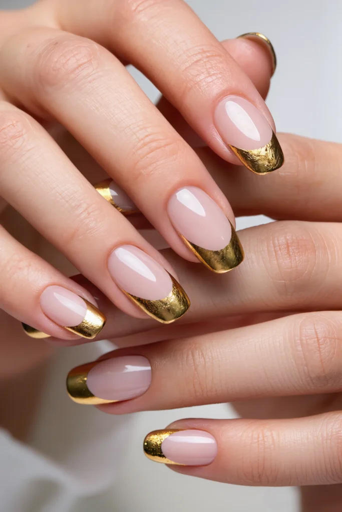 21 French Tip Nail Ideas That Reinvent a Classic 13 Gold Foil French Tips