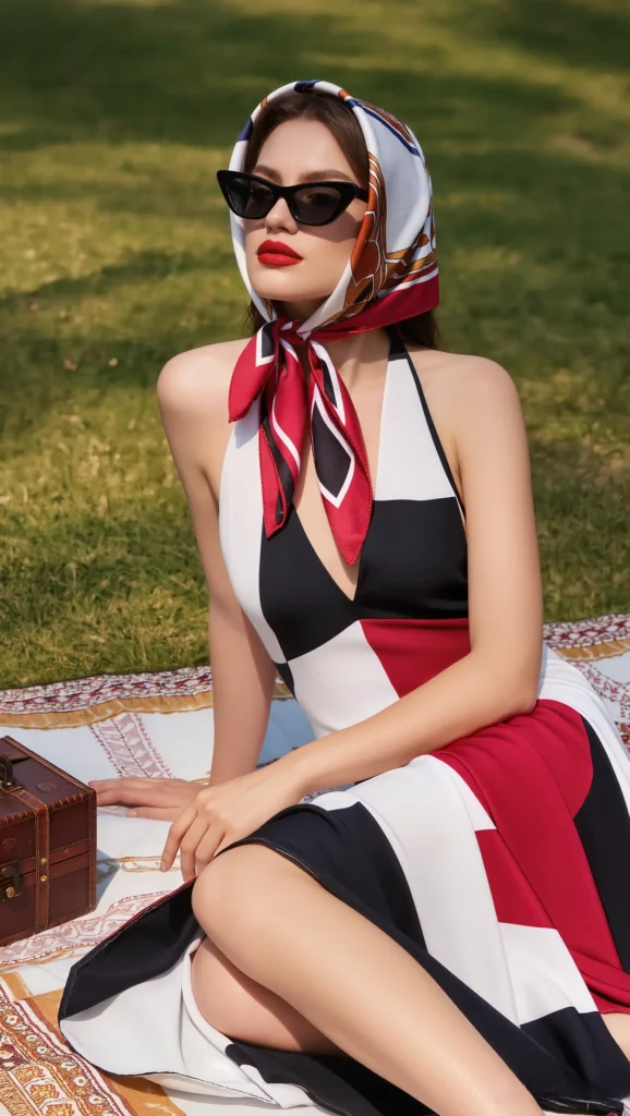 23 Dreamy Spring Picnic Outfits for Your 2026 Mood Board 13 Headscarf Chic