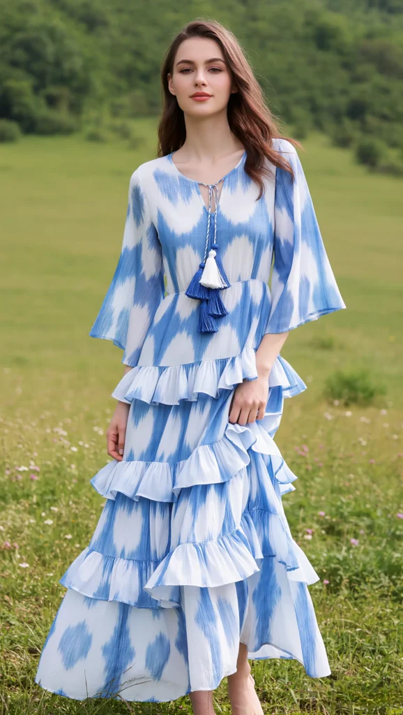 23 Flowy & Feminine Maxi Dress Looks for Spring 2026 16 Ikat Print Boho