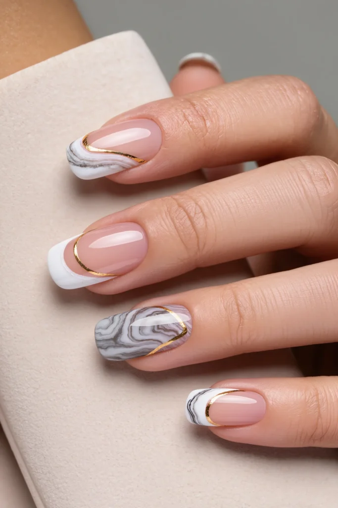 21 French Tip Nail Ideas That Reinvent a Classic 16 Marble French Tips
