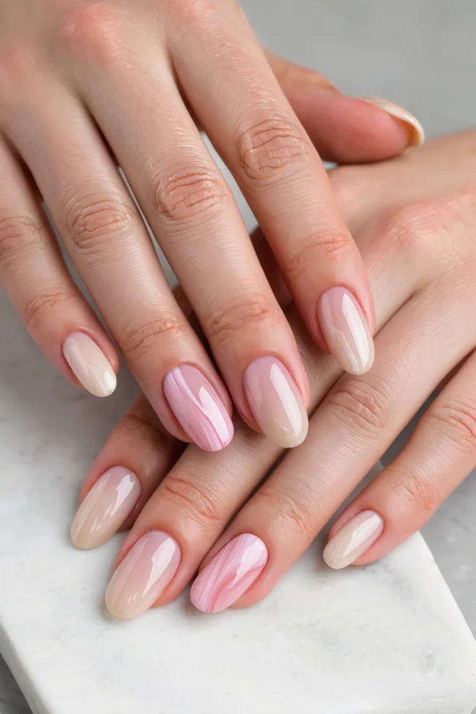 Nude Marble Nails