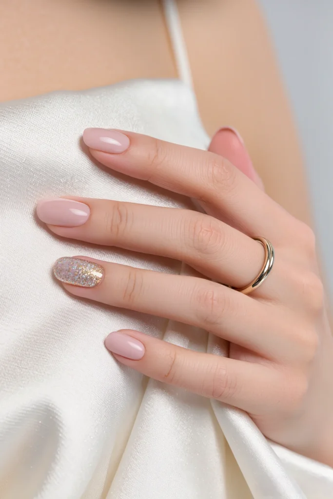 Nude and Glitter Accent
