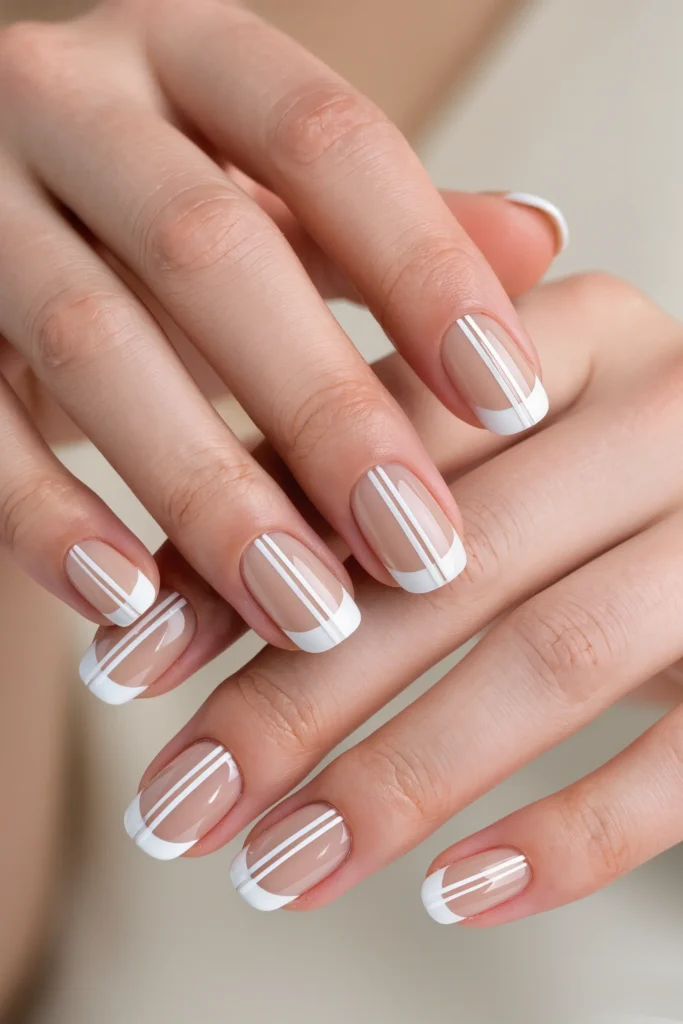 Nude with White Lines