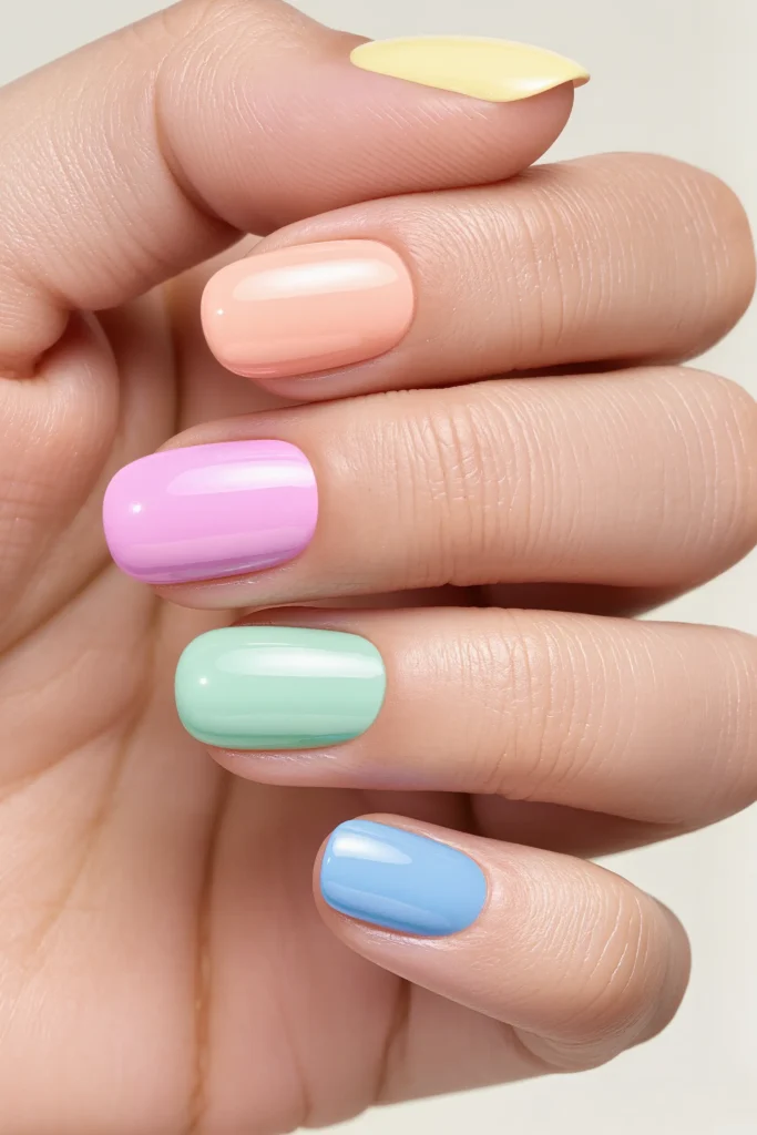 27 Gel Nail Ideas That Are Glossy, Gorgeous & Totally Trend-Ready 13 Pastel Rainbow