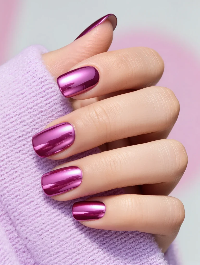 25 Aesthetic Chrome Nail Ideas to Save for Your Next Mani 5 Pink Chrome Barbie Vibes