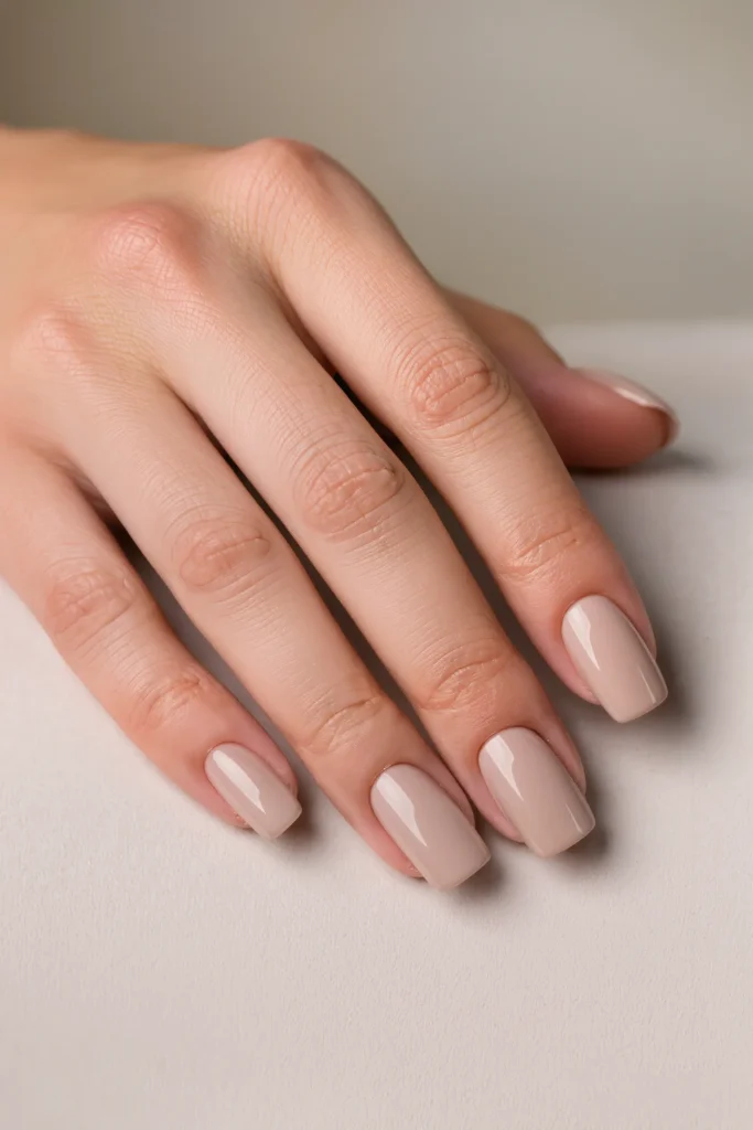 Short Square Nude Nails