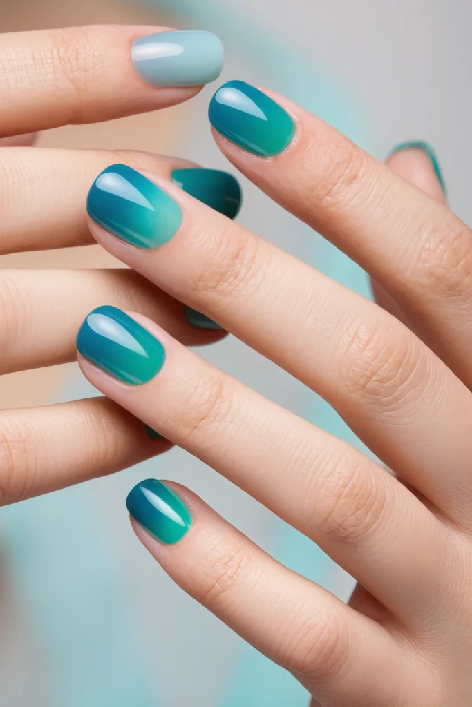 Teal to Turquoise Ombre