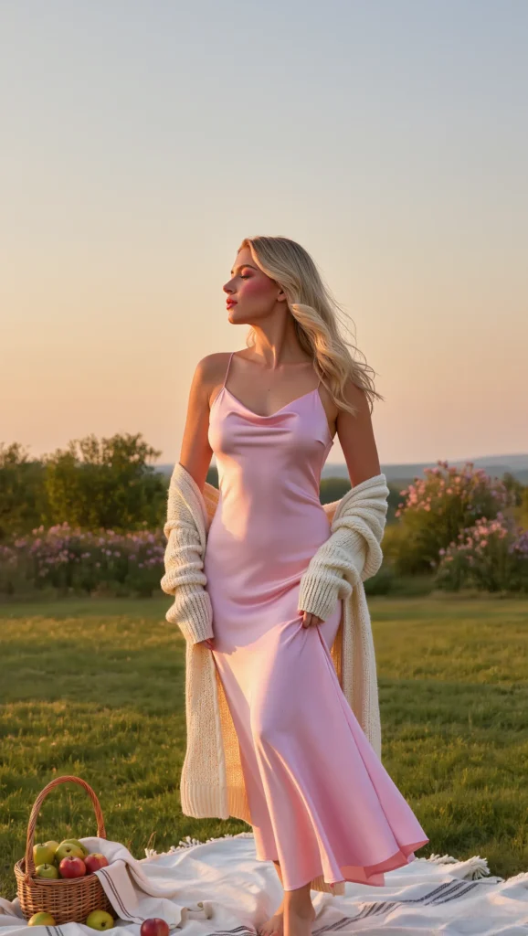 23 Dreamy Spring Picnic Outfits for Your 2026 Mood Board 3 The Slip Dress Layer
