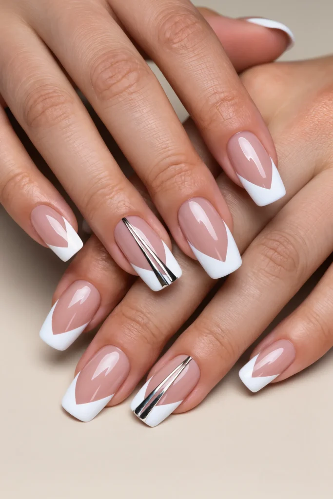 21 French Tip Nail Ideas That Reinvent a Classic 14 V-Shaped French Tips