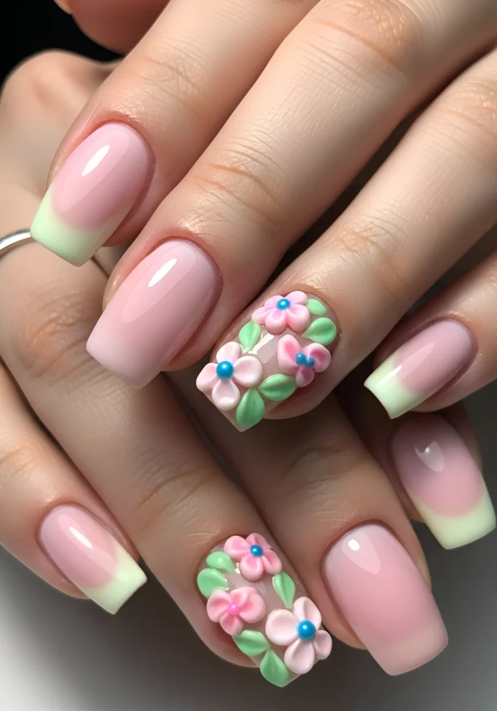 3D Floral Nails