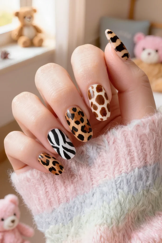 Animal Print Almond Nail