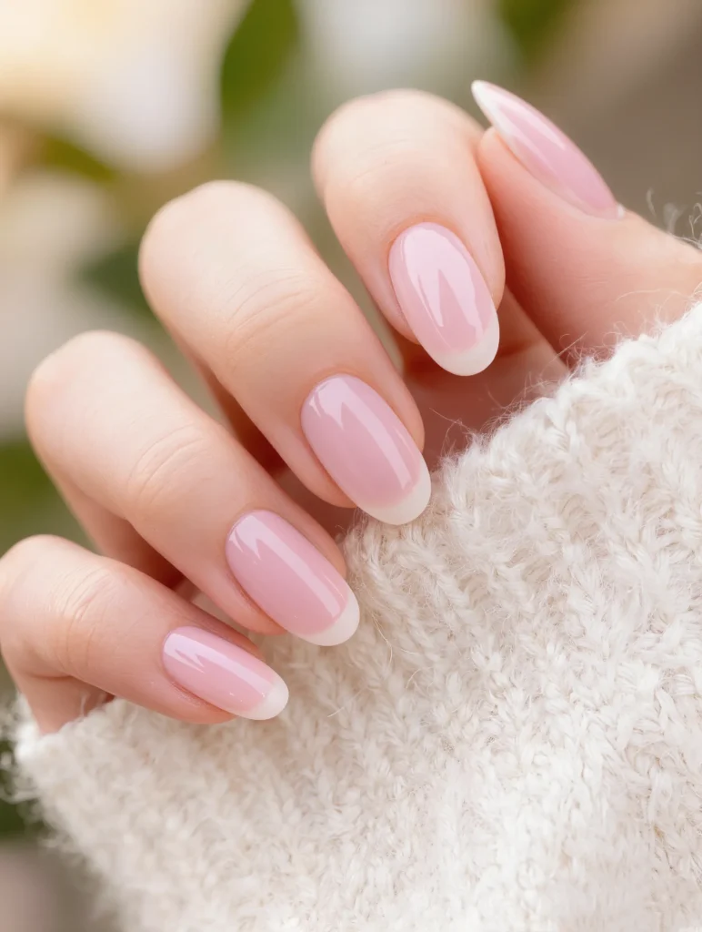 Baby Pink Almond Nail
