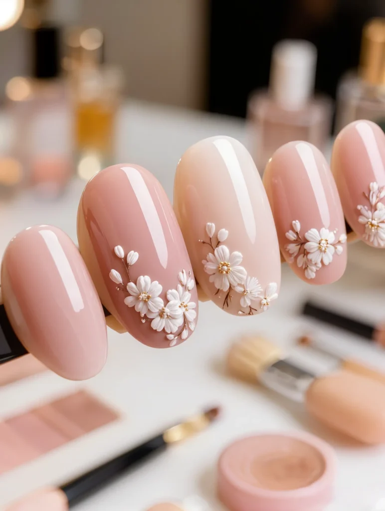 Bridal Floral Nail