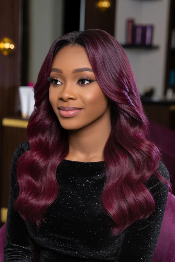 Deep Sultry Burgundy Wine Balayage