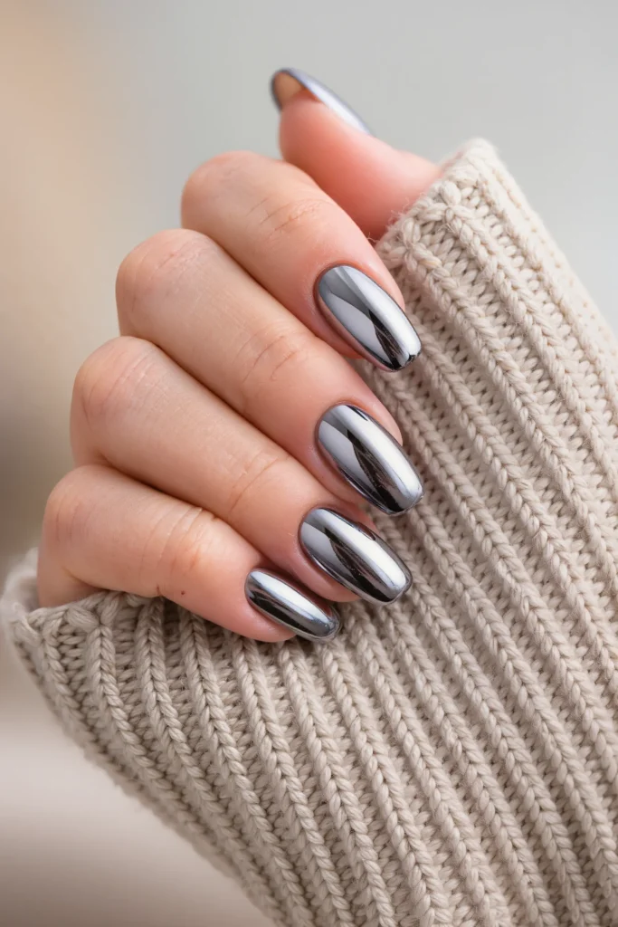 Chrome Almond Nail