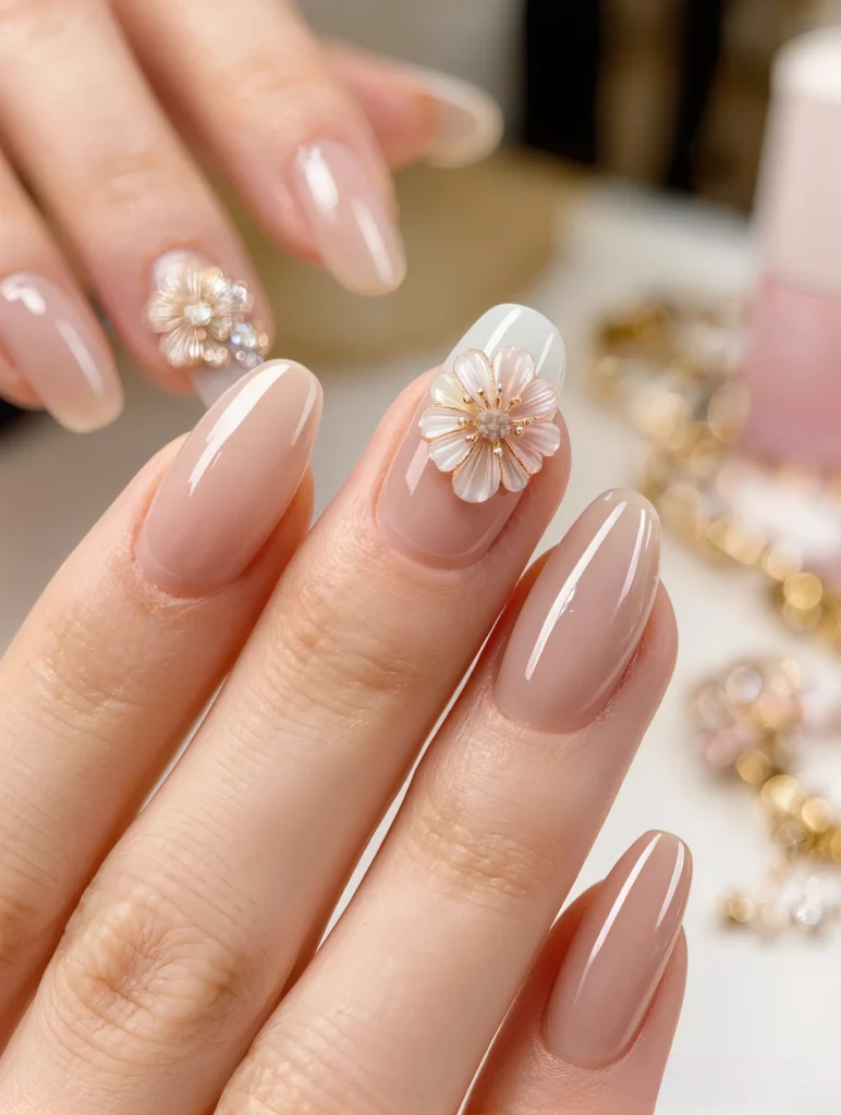 Floral Accent Nail