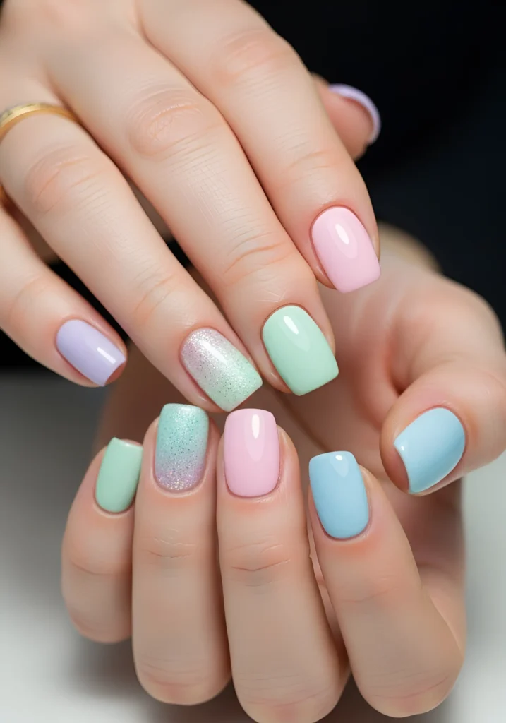 Glitter Accent Nails