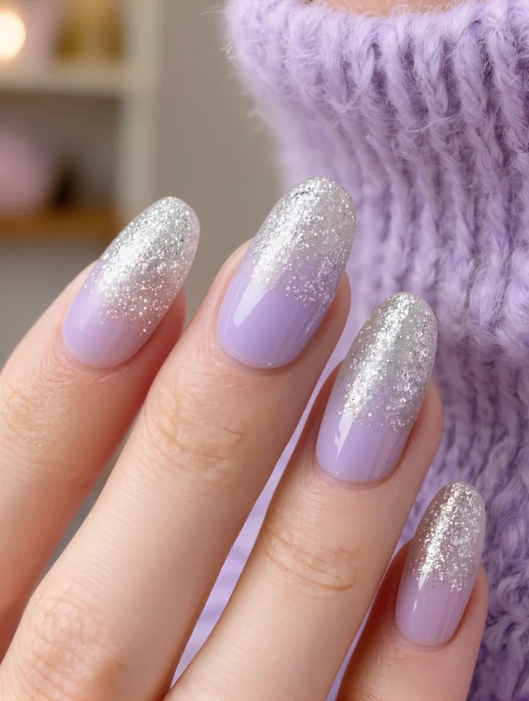Glitter Gradient Almond Nail