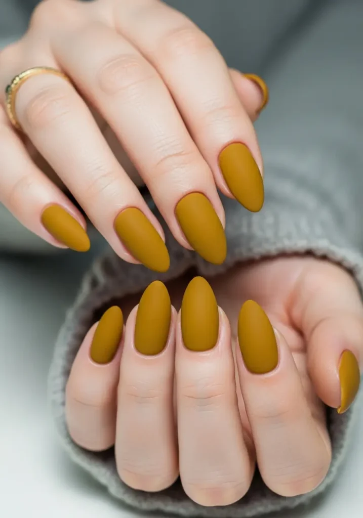 Matte Mustard Yellow Nail