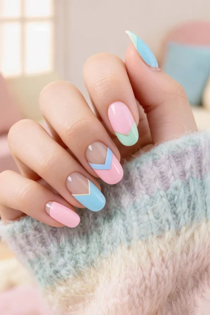 Negative Space Almond Nail