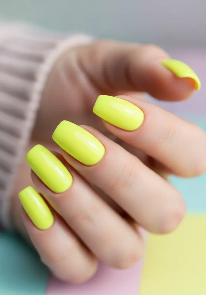 Neon Yellow Summer Nail