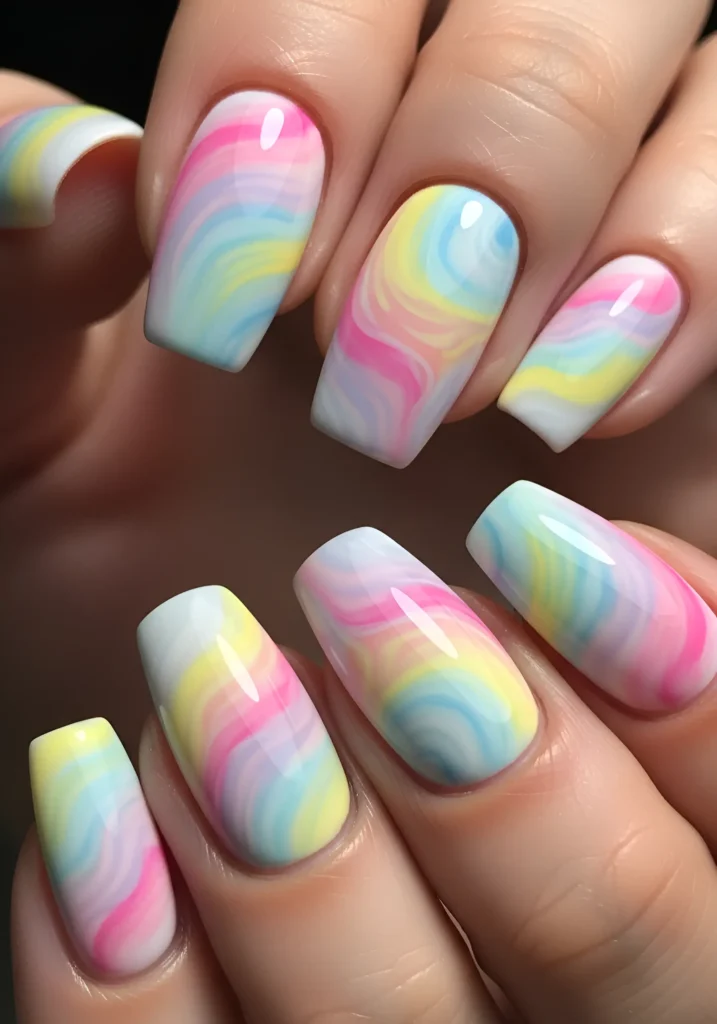 Pastel Marble Nails