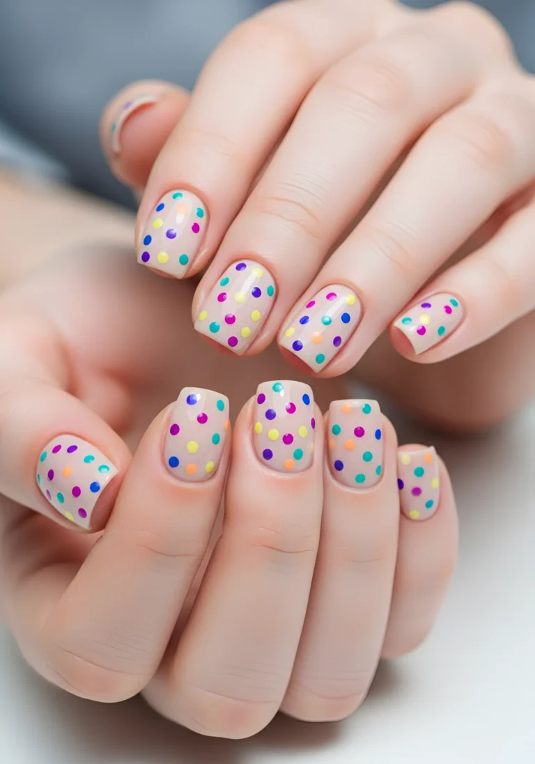 Polka Dot Spring Nails
