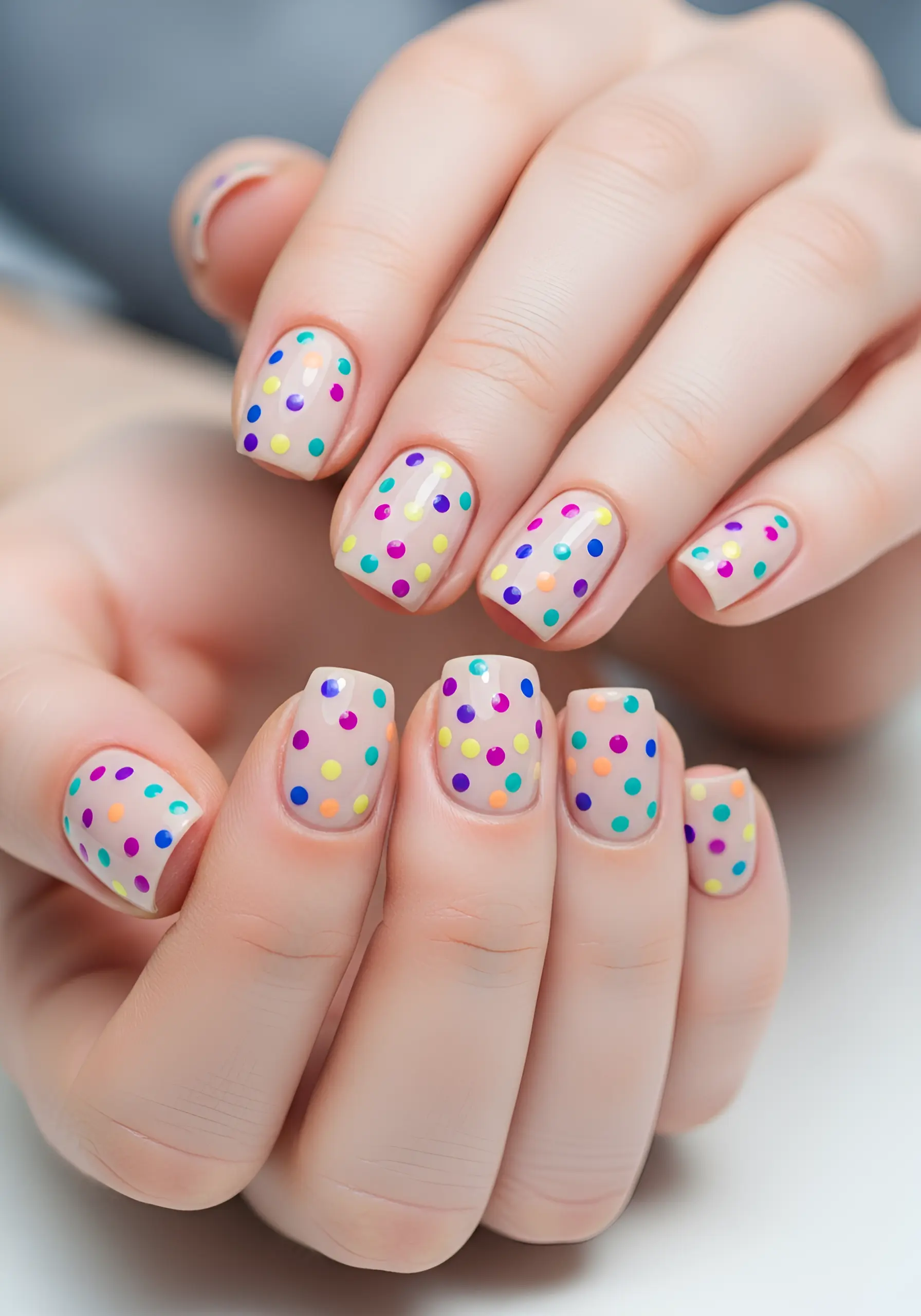 Polka Dot Spring Nails