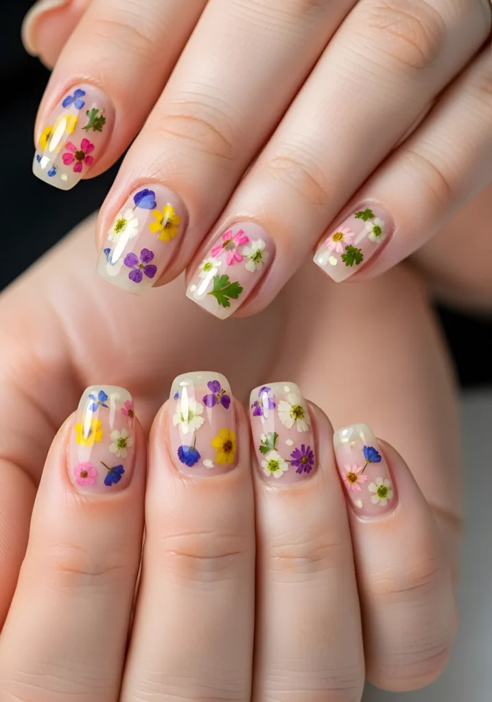 Pressed Flower Nails