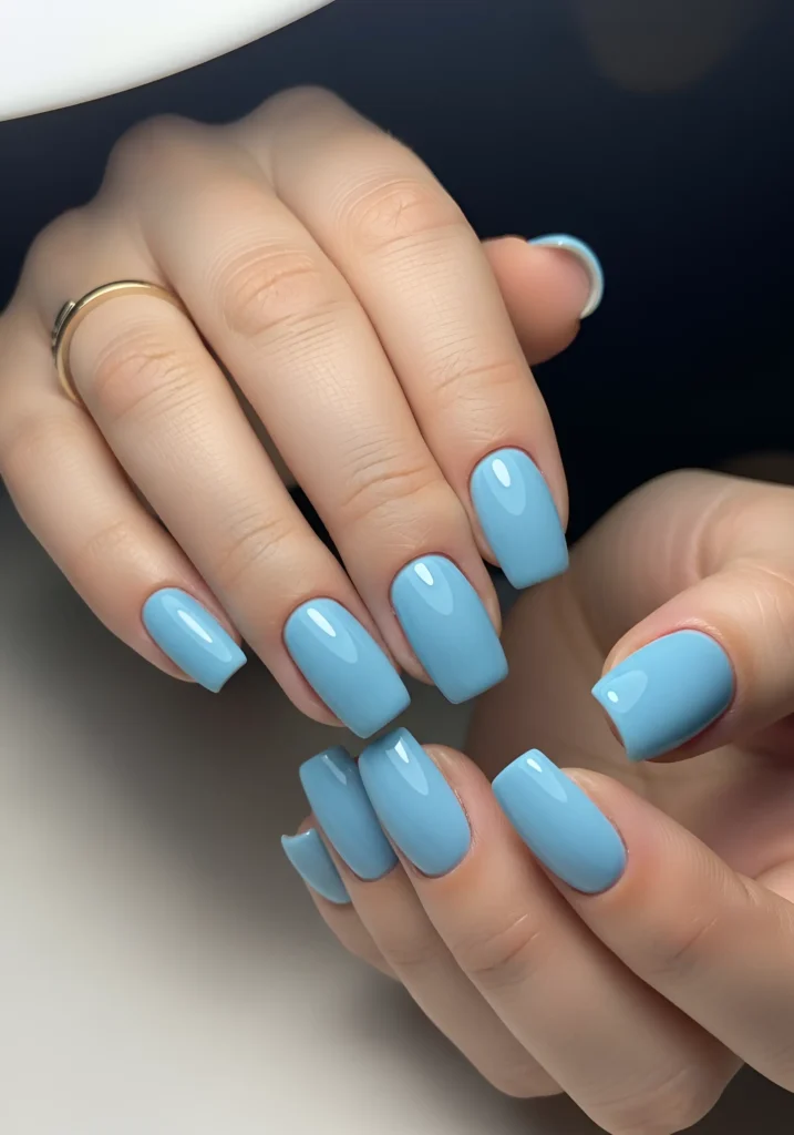 Sky Blue Spring Nails