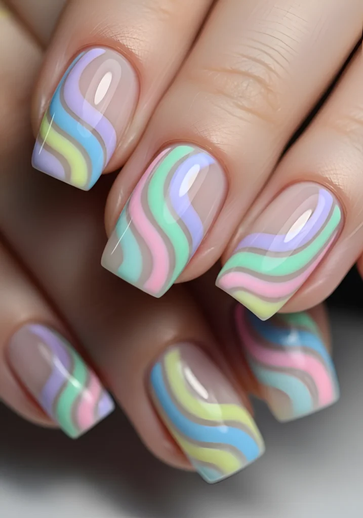 Pastel Swirl Nails