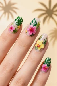 Tropical Floral Nail