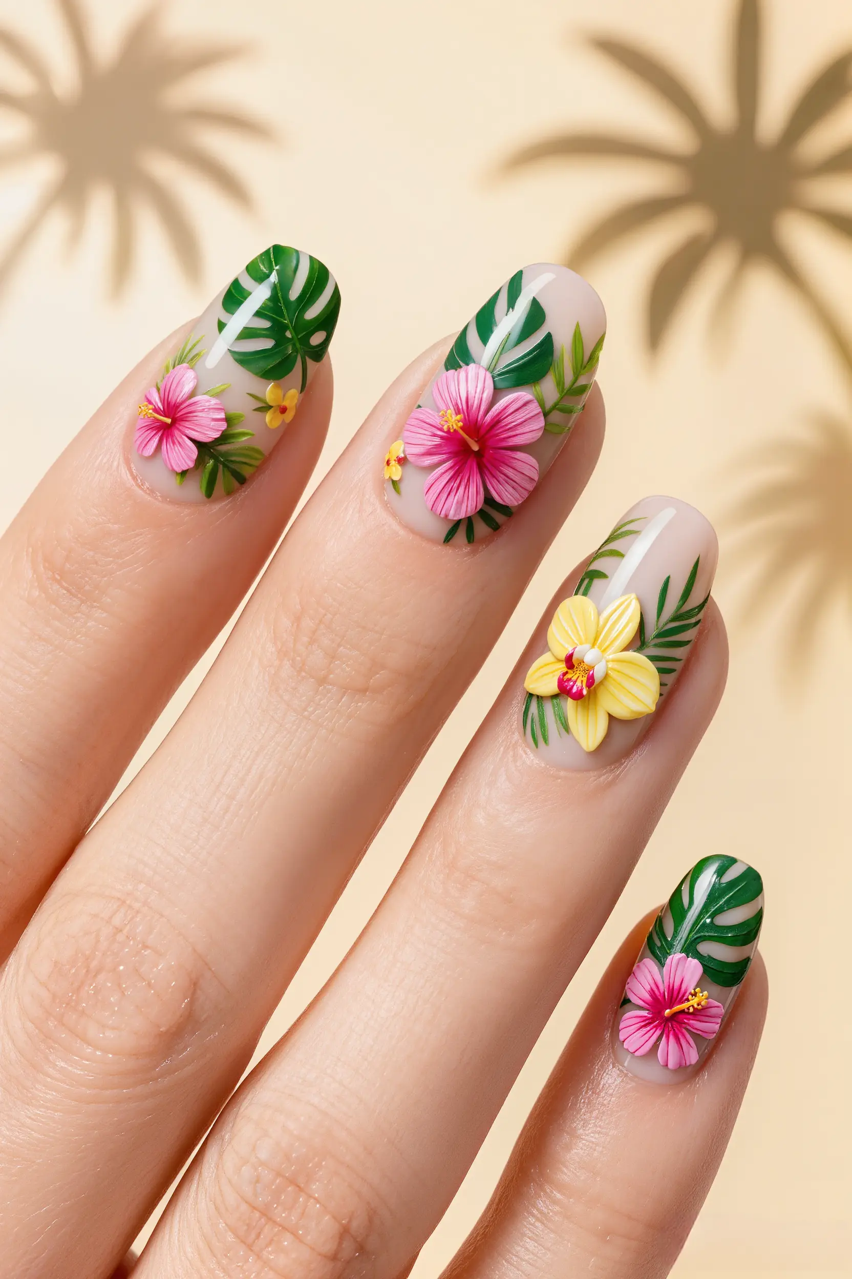 Tropical Floral Nail