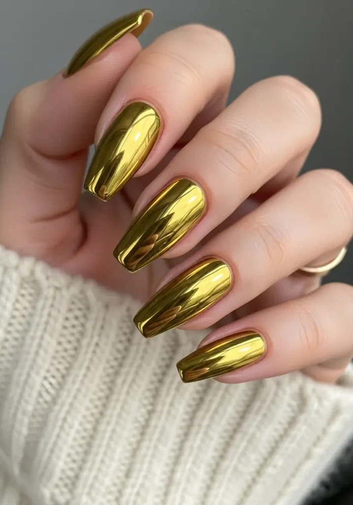 Yellow Chrome Nail