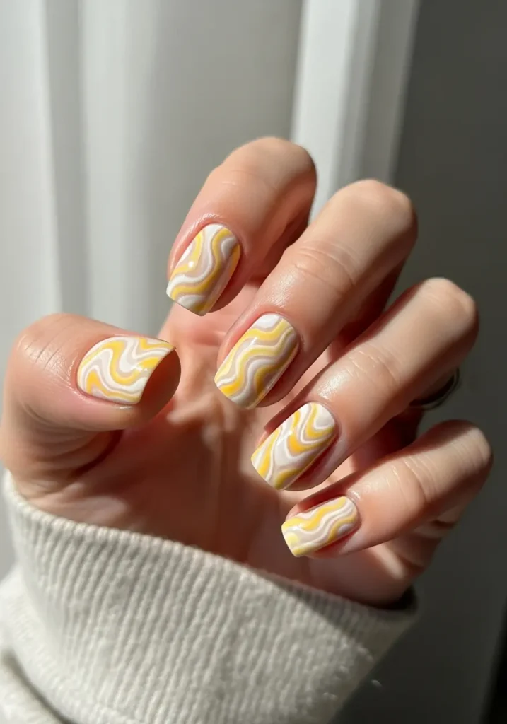 Yellow Marble Nail