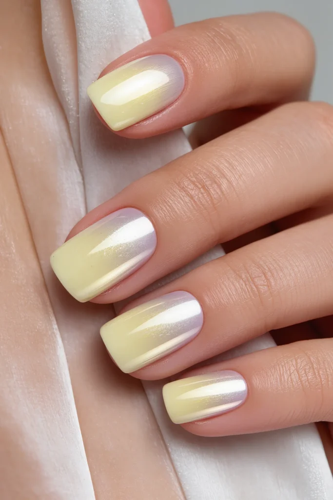 Butter Yellow Velvet Nails