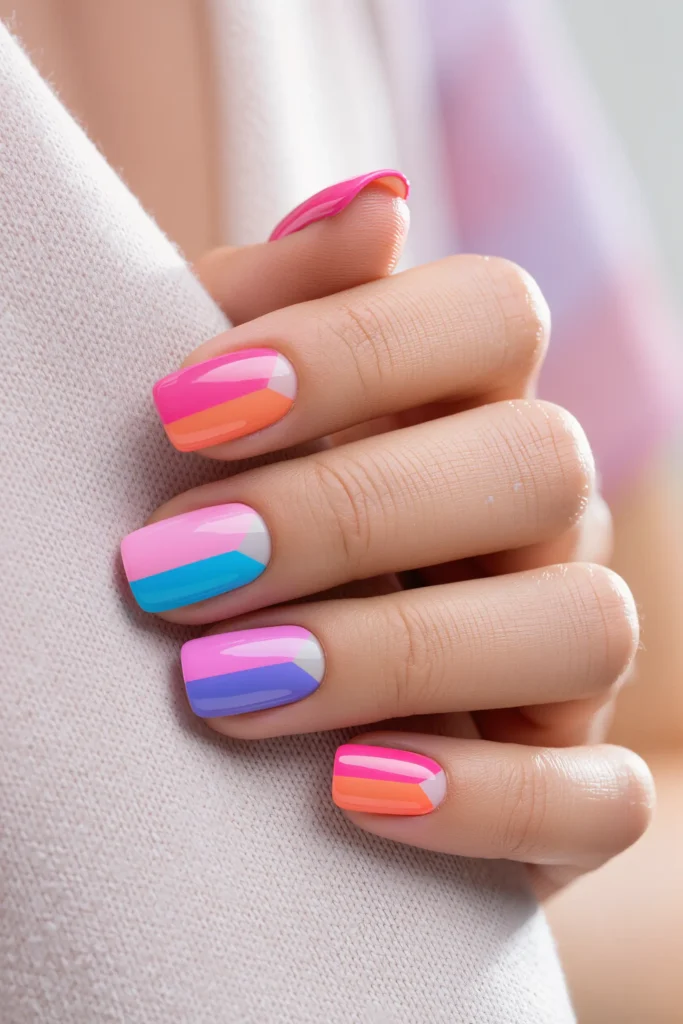 Color Block Nails